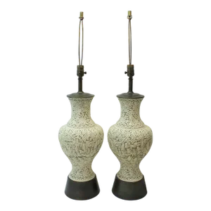 Hand Painted Asian Porcelain Lamps