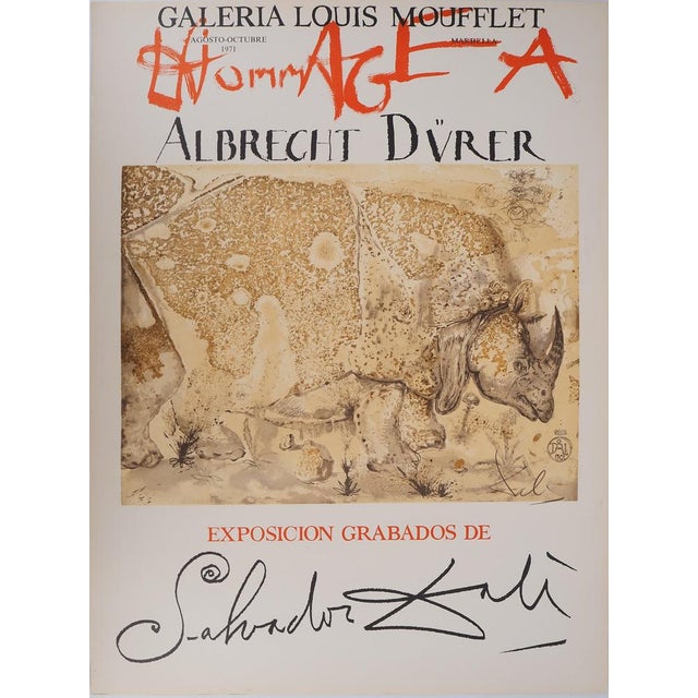 Salvador Dali, Rhinocéros, Hommage à Albrecht Dürer, Lithograph For Sale - Image 8 of 8