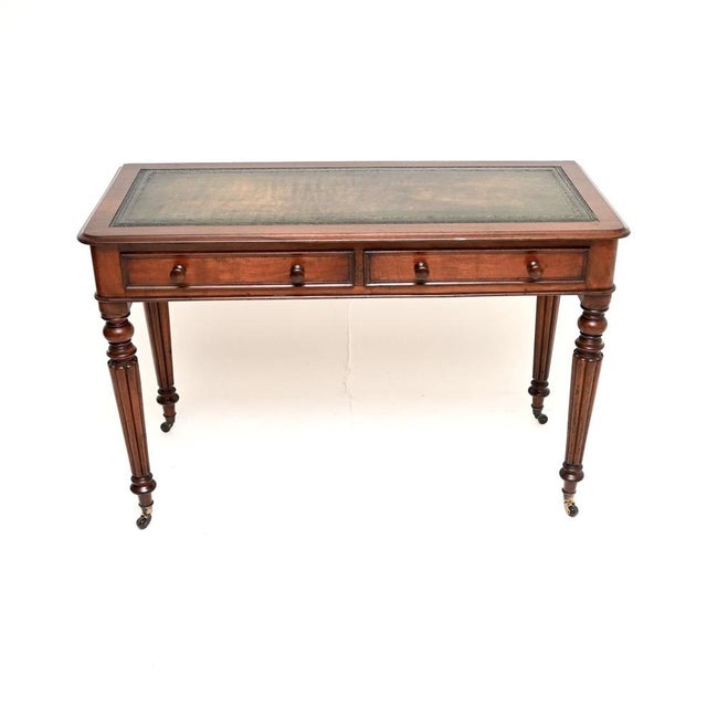 Antique Victorian Leather Top Writing Table, 1850s For Sale - Image 10 of 10