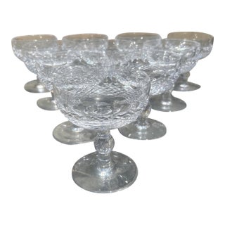 1970s Waterford Crystal Colleen Short Stem Champagne Coupes/Sherberts - Set of 10 For Sale