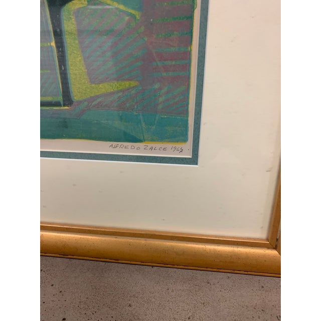 1960s Alfred Salve Signed Block Print For Sale - Image 4 of 9