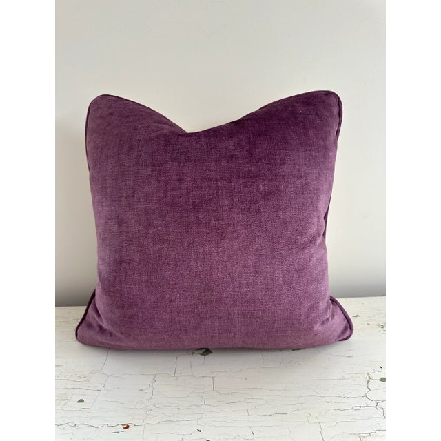 Silk Floral Pillow in Bernard Thorp Fabric For Sale - Image 4 of 4