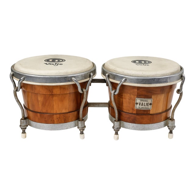 Vintage Jack Costanzo “Valje” Wood Bongos – 9” & 7.5” Latin Percussion Drums For Sale