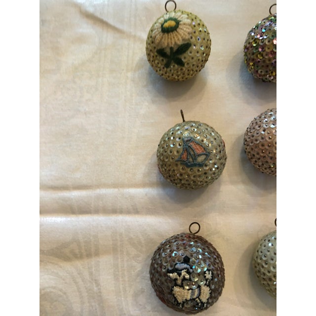 1950s Mid 20th Century Vintage Handmade Beaded Christmas Ornaments - 12 Pieces For Sale - Image 5 of 8