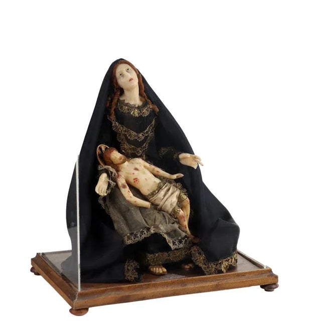 Our Lady of Sorrows Figurine in Wax and Fabric, Italy, 1800s For Sale - Image 10 of 10