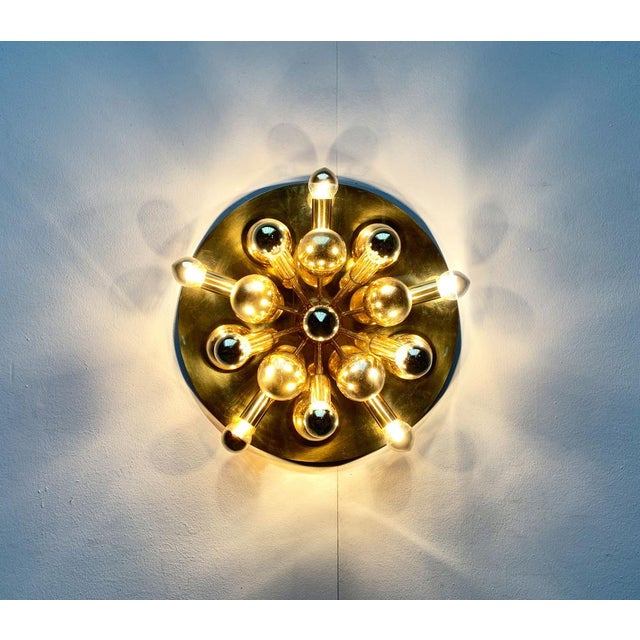 Mid-Century Modern German Brass Atomic Ceiling Lamp by Dorothee Becker for Cosack, 1970s For Sale - Image 3 of 18