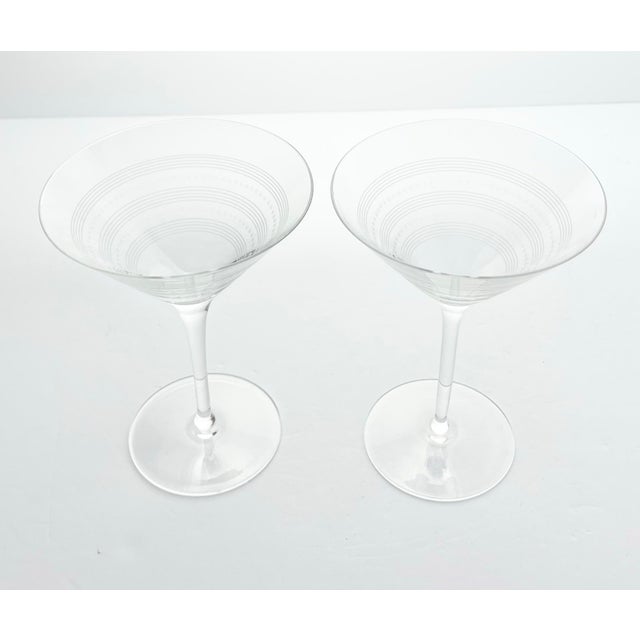 Contemporary Contemporary Martini Glasses, Banded Stripes & Dots - a Pair For Sale - Image 3 of 6