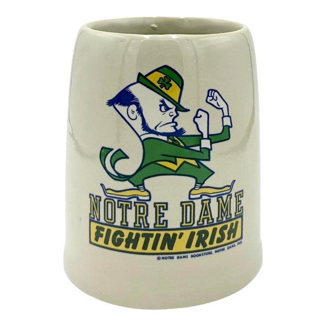 Vintage University of Notre Dame Fightin' Irish Ceramic Mug For Sale