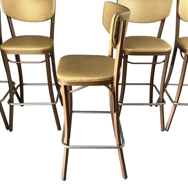 Mid Century Metal Art Bar Stools - Set of 5 For Sale In New York - Image 6 of 11