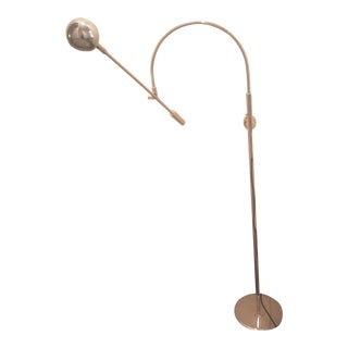 Restoration Hardware Orbiter II Task Floor Lamp Polished Nickel Finish For Sale