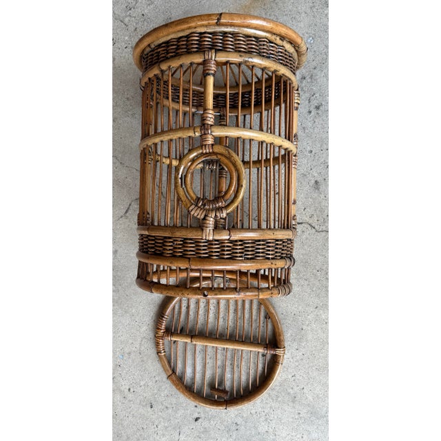 Vintage Boho Chic Bamboo and Rattan Birdcage For Sale - Image 11 of 11