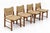 Brown Italian Wooden Dining Chairs with Canvas Upholstery, 1970s, Set of 4 For Sale - Image 8 of 10