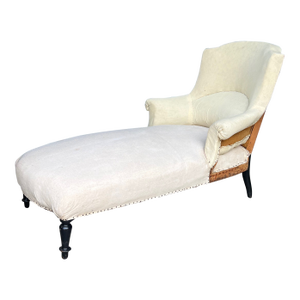 French 19th Century Chaise Longue in Muslin