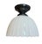 Antique Moonstone Glass Fluted Flushmount Ceiling Light Fixture For Sale In Los Angeles - Image 6 of 7