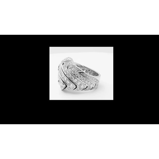 Authentic Cartier 18k White Gold Diamond Waves Large Ring This ring comes with original Cartier box. Metal: 18k White Gold...