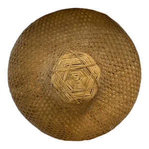 Vintage Handwoven Vietnamese Bamboo & Straw Field Hat