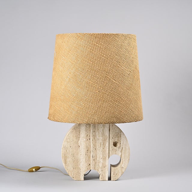 Mid-Century Modern Travertine Table Lamp from Fratelli Mannelli, 1970s For Sale - Image 3 of 12