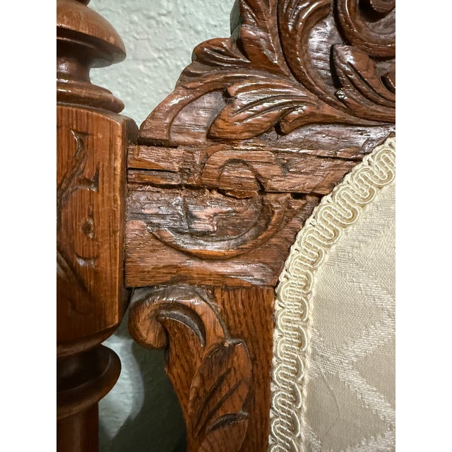 Chestnut 4 Antique French/Renaissance Style Dining Chairs For Sale - Image 8 of 11