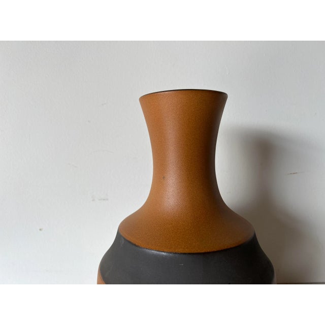 Vintage Organic Brown and Black Matte Glaze Ceramic Vase For Sale In Miami - Image 6 of 13