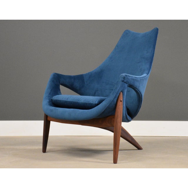Mid-Century Modern 1960s Luigi Tiengo Walnut Lounge Chair For Sale - Image 3 of 11