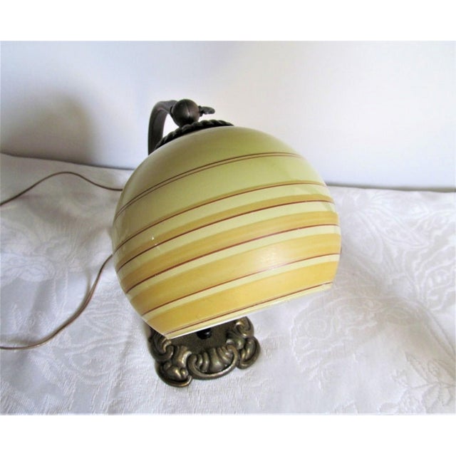 Vintage Art Deco Bauhaus German Desk Lamp in Bronze with Opaline Glass Shade, 1930s For Sale - Image 6 of 11