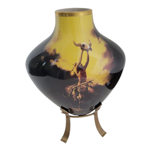 Buck McCain “Prayer to the Healing Spirit” Vase – Franklin Mint Native American Art W/ Stand