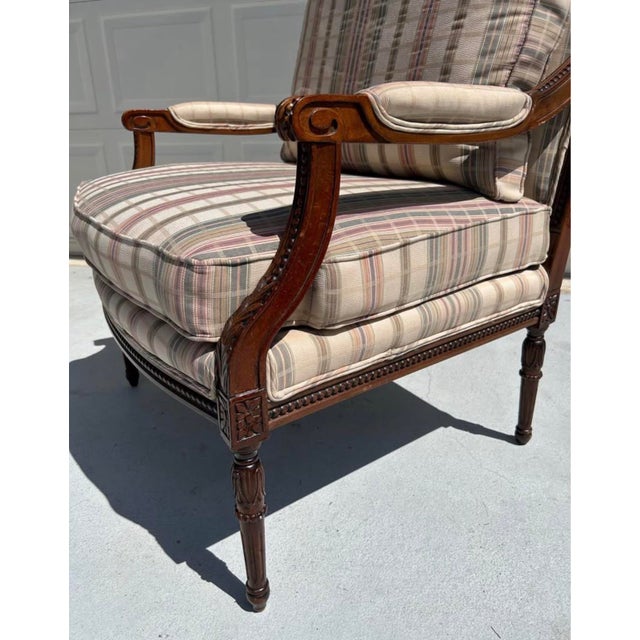 Early 20th Century Early 20th Century Sherrill Furniture French Provincial Louis XVI Style Upholstered Lounge Arm Chair For Sale - Image 5 of 10