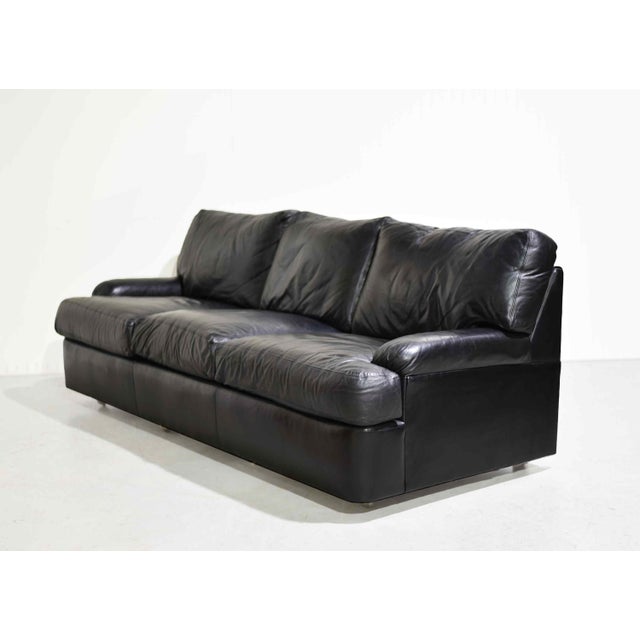 Hancock & Moore Vintage Black Leather 3 Seater Sofa by Hancock and Moore For Sale - Image 4 of 12