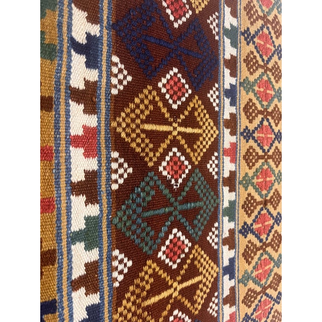 Mid-Century Modern Antique Scandinavian Textile Kilim (1 of Pair) Rug 1’11” X 9’7” For Sale - Image 3 of 6