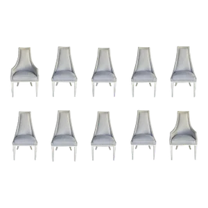 Caracole Modern Gray Tall Order Dining Chairs Set of 10