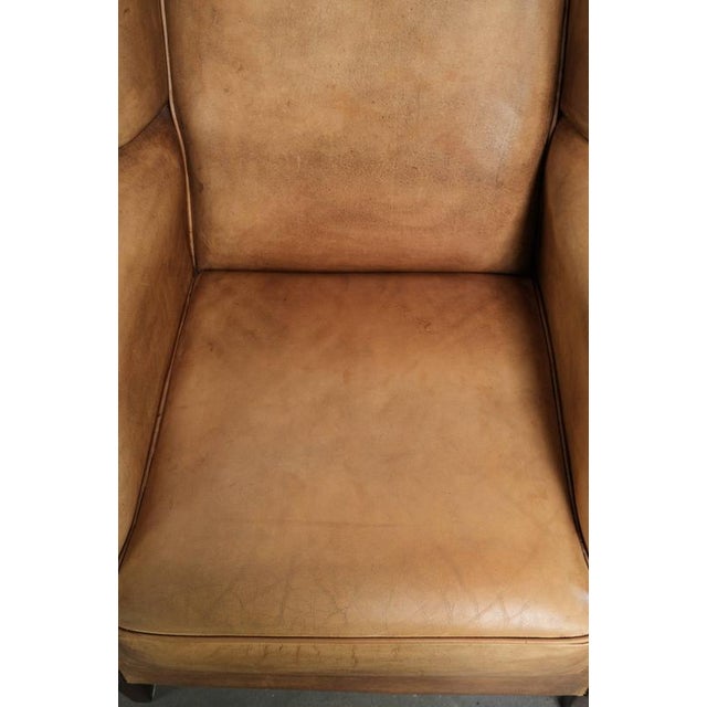 Wing Club Chairs in Light Cowhide Leather, Set of 2 For Sale - Image 5 of 16