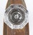 Traditional style dummy door set with an octagonal glass knob on an oval shaped brass back plate with beaded edging. The...