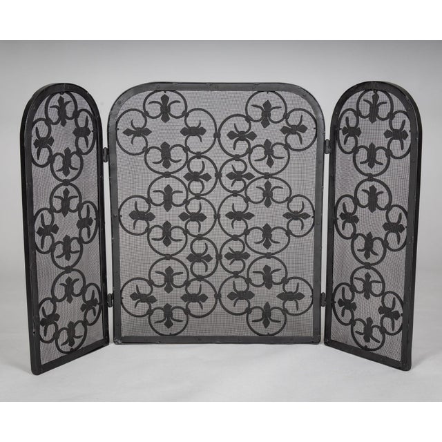 American Vintage Adjustable Fireplace Screen For Sale - Image 4 of 6