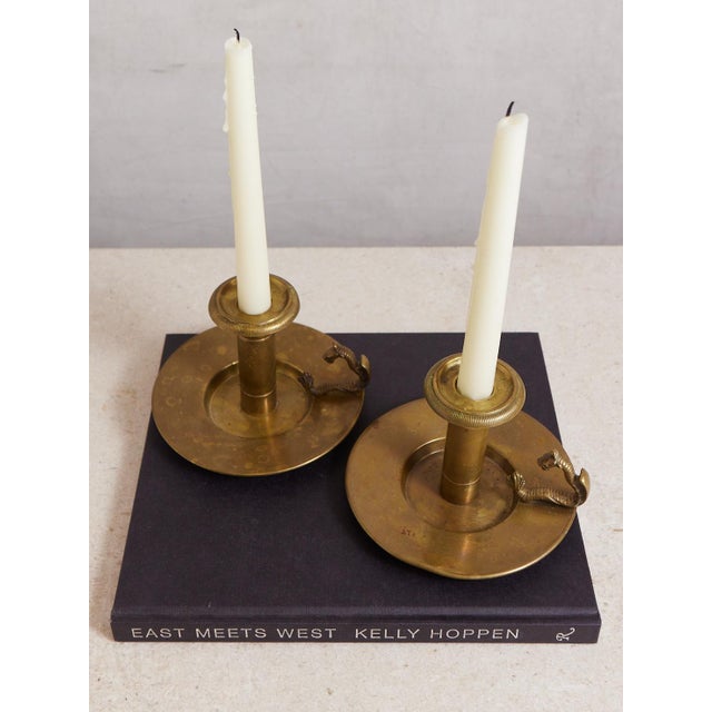 Pair of Brass Dragon Candlesticks For Sale - Image 11 of 11