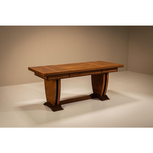 Desk in Ash Veneer and Dark Stained Details by Pier Luigi Colli, Italy, 1930s For Sale - Image 3 of 18