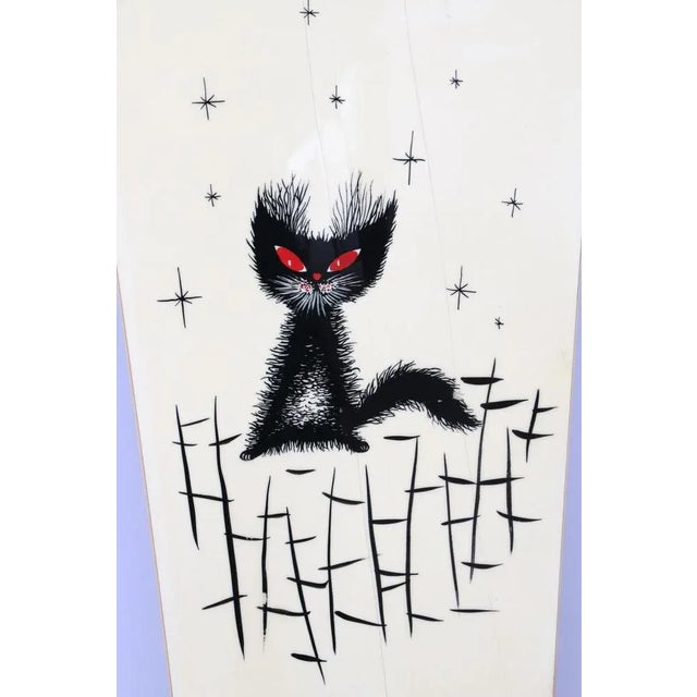 Italian Wall Coat Rack with Red & Cream Cats, 1960s For Sale - Image 4 of 11