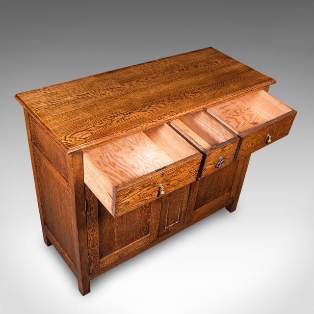 Wood Antique Dining Cabinet, English Oak, Sideboard, Drinks Cupboard, Edwardian, 1910 For Sale - Image 7 of 12