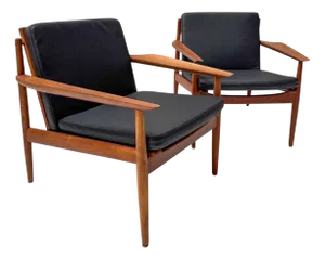 Set of Mid-Century Modern Lounge Chairs by Arne Vodder for Glostrup, 1950s