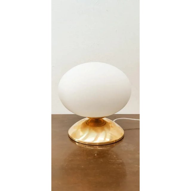 Oval Brass & Glass Lamp For Sale - Image 9 of 12