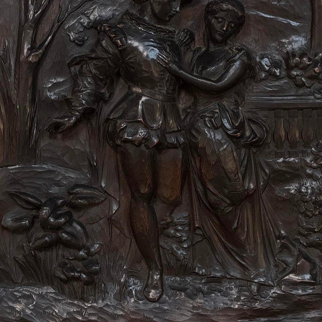 19th Century Renaissance Revival Carved Walnut Framed Panel For Sale - Image 12 of 16