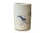 1980s Chinese Distressed White Porcelain Blue Shrimps Graphic Holder Vase For Sale - Image 5 of 9
