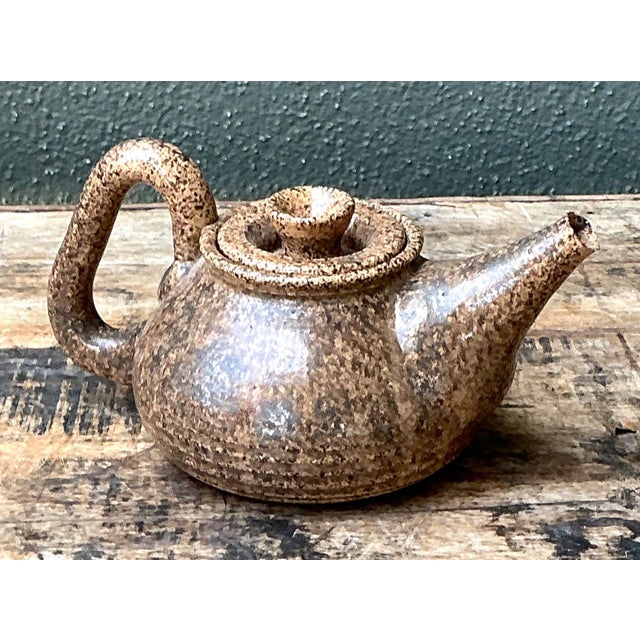 Ceramic Vintage Handcrafted Ceramic Teapot For Sale - Image 7 of 15