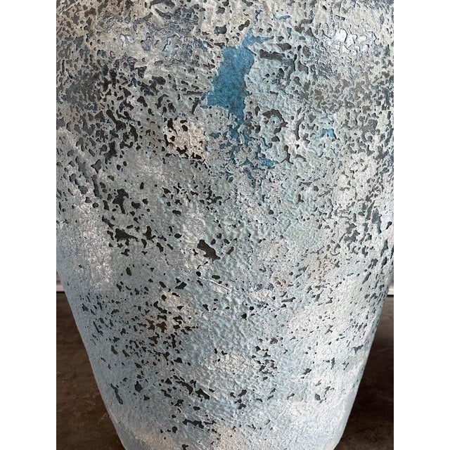Sky Blue Terra Cotta Blue Urns, Garden Elements, Elegant Design For Sale - Image 8 of 17