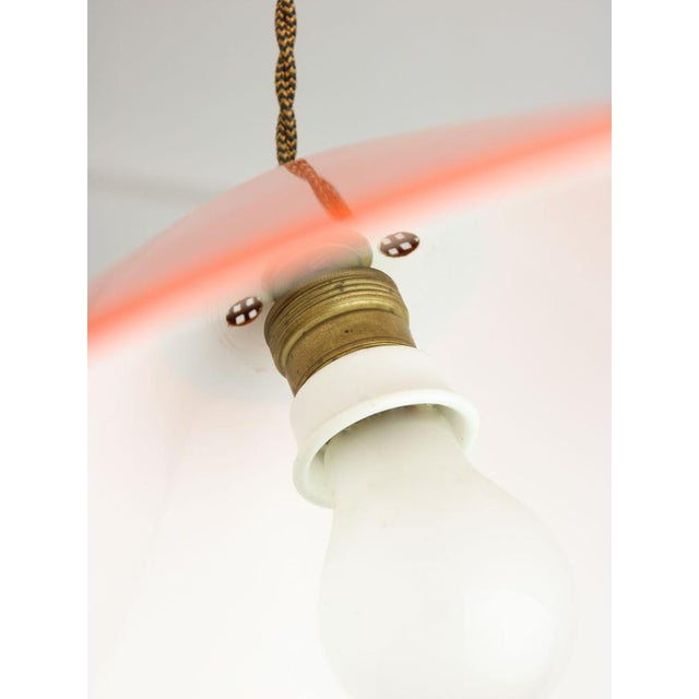 Mid-Century Italian Orange Acrylic Glass and Brass Pendant Lamp from Guzzini, 1960s For Sale - Image 12 of 14