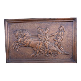 1930s Albert Marschner Gilles - Paris Retrieving Hector's Body - Solid Copper Neo-Classical Relief Panel For Sale