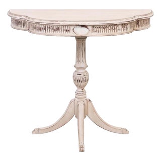 Regency Style Demi Lune Table on Pedestal Base Mid-20th Century For Sale