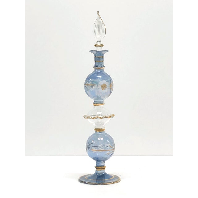 Moroccan Vintage 1970s Moorish Handblown Glass Perfume Bottle For Sale - Image 3 of 5