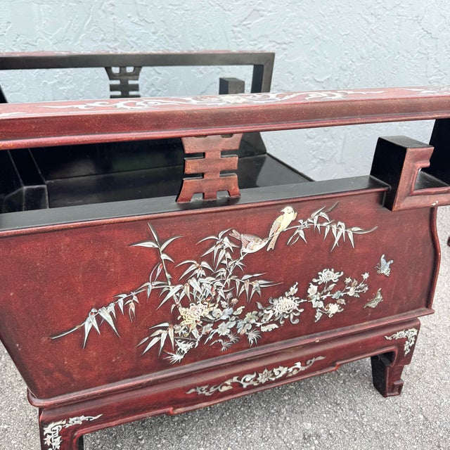 Chinese Rosewood With Mother of Pearl Inlay Lounge Chairs - Set of 3 For Sale - Image 11 of 12