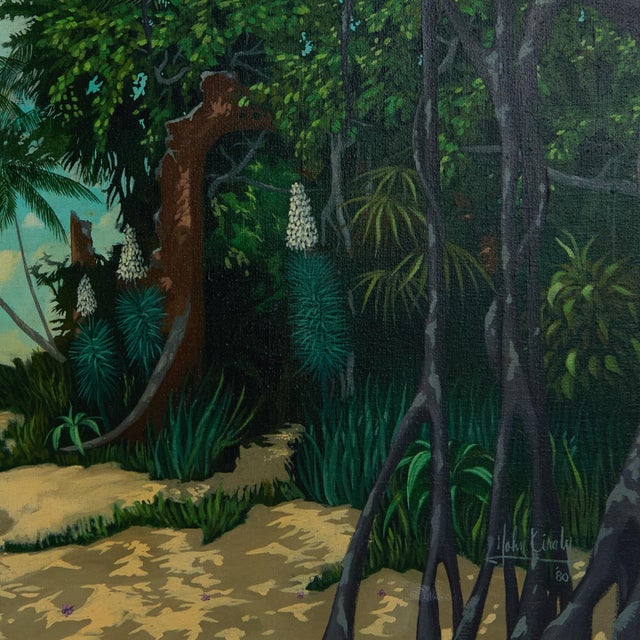 John Kiraly Vintage Tropical Beachscape Painting by John Kiraly For Sale - Image 4 of 10