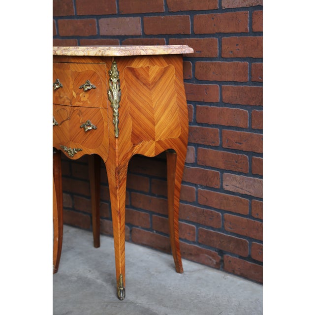Antique French Louis XV Marble Top Nightstands For Sale - Image 4 of 8